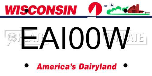 EAI00W Wisconsin License Plate