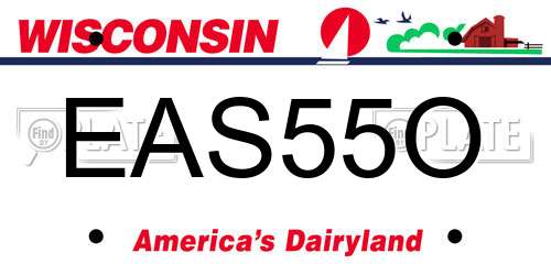 EAS55O Wisconsin License Plate