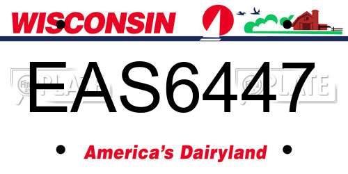 EAS6447 Wisconsin License Plate