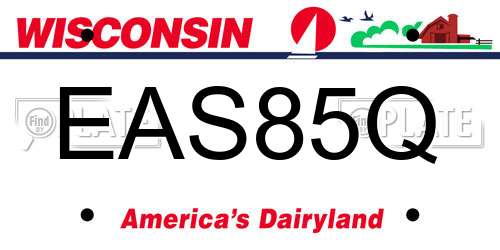 EAS85Q Wisconsin License Plate