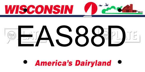EAS88D Wisconsin License Plate