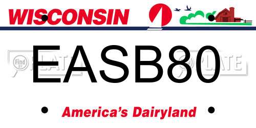 EASB80 Wisconsin License Plate
