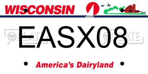 EASX08 Wisconsin License Plate