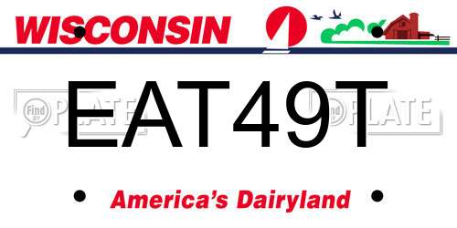 EAT49T Wisconsin License Plate
