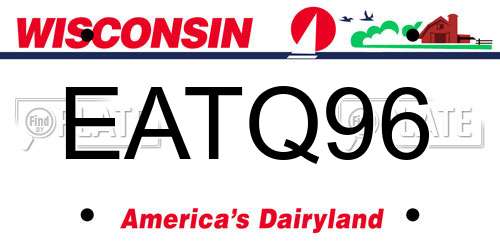 EATQ96 Wisconsin License Plate