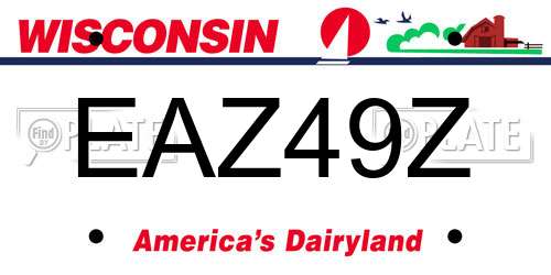 EAZ49Z Wisconsin License Plate