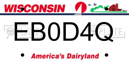 EB0D4Q Wisconsin License Plate