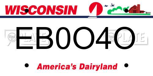 EB0O4O Wisconsin License Plate