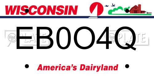 EB0O4Q Wisconsin License Plate