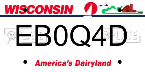 EB0Q4D Wisconsin License Plate