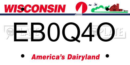 EB0Q4O Wisconsin License Plate