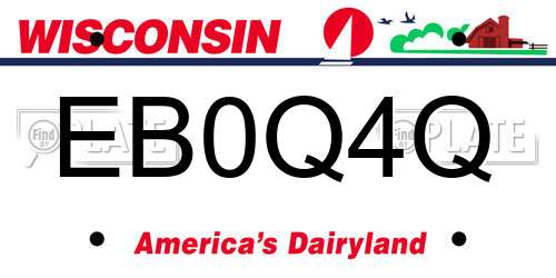 EB0Q4Q Wisconsin License Plate