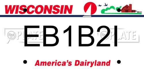 EB1B2I Wisconsin License Plate
