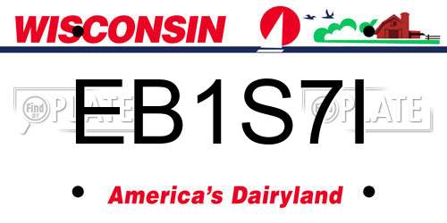 EB1S7I Wisconsin License Plate