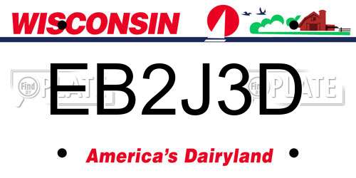 EB2J3D Wisconsin License Plate