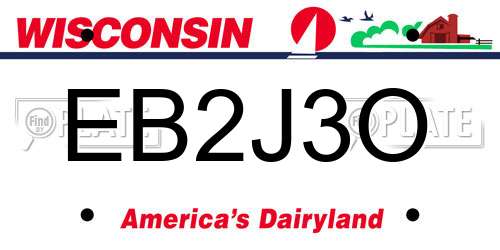 EB2J3O Wisconsin License Plate