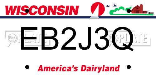 EB2J3Q Wisconsin License Plate