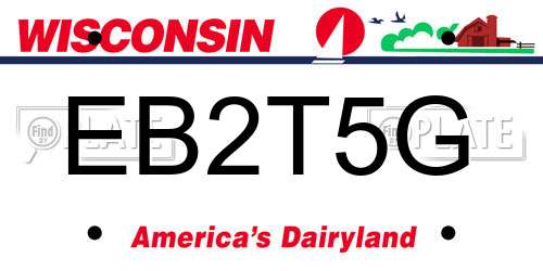 EB2T5G Wisconsin License Plate