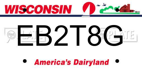 EB2T8G Wisconsin License Plate