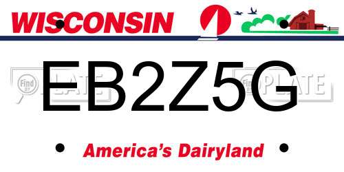 EB2Z5G Wisconsin License Plate