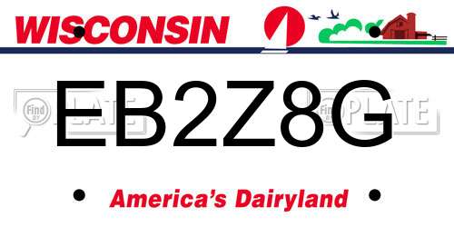 EB2Z8G Wisconsin License Plate