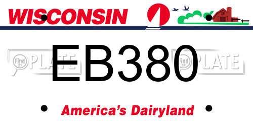 EB380 Wisconsin License Plate