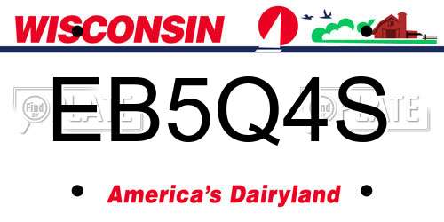 EB5Q4S Wisconsin License Plate