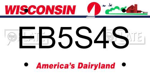 EB5S4S Wisconsin License Plate