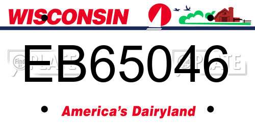 EB65046 Wisconsin License Plate