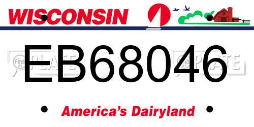 EB68046 Wisconsin License Plate