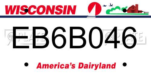 EB6B046 Wisconsin License Plate