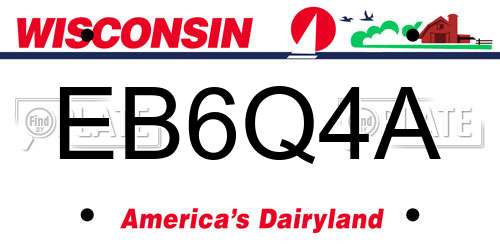 EB6Q4A Wisconsin License Plate