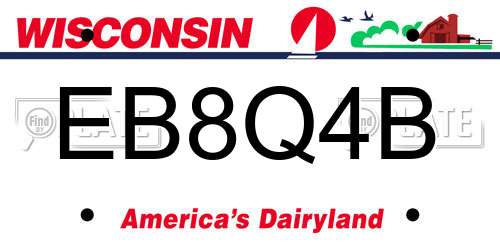 EB8Q4B Wisconsin License Plate