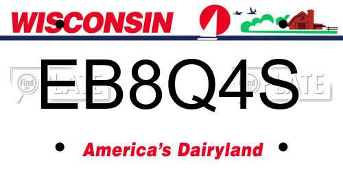 EB8Q4S Wisconsin License Plate