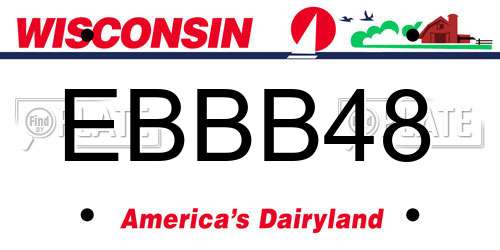 EBBB48 Wisconsin License Plate