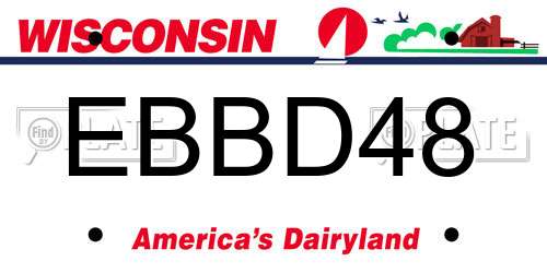EBBD48 Wisconsin License Plate