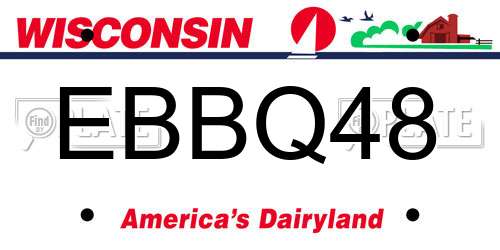 EBBQ48 Wisconsin License Plate