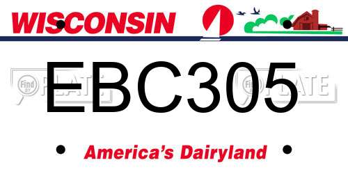 EBC305 Wisconsin License Plate