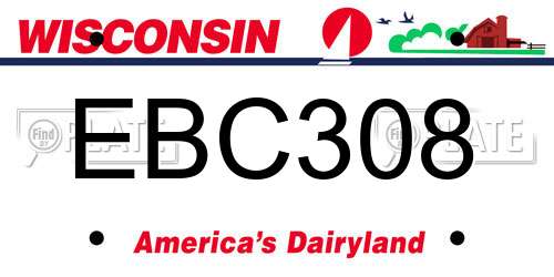 EBC308 Wisconsin License Plate