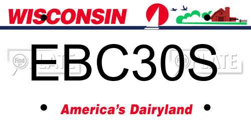 EBC30S Wisconsin License Plate