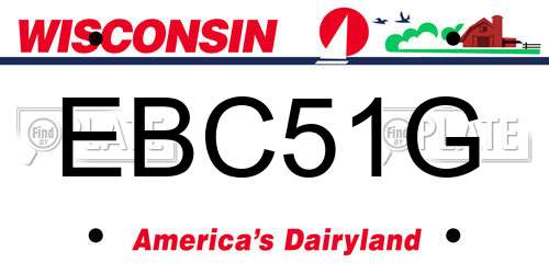 EBC51G Wisconsin License Plate