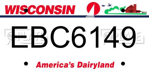 EBC6149 Wisconsin License Plate