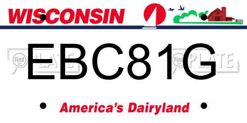 EBC81G Wisconsin License Plate