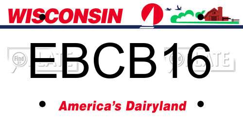 EBCB16 Wisconsin License Plate