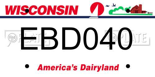 EBD040 Wisconsin License Plate