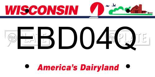 EBD04Q Wisconsin License Plate