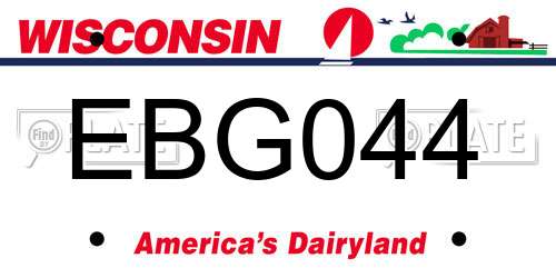 EBG044 Wisconsin License Plate