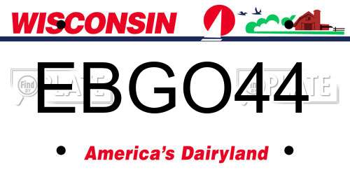 EBGO44 Wisconsin License Plate