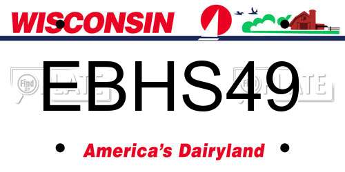EBHS49 Wisconsin License Plate