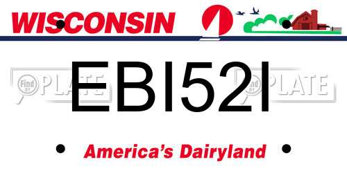EBI52I Wisconsin License Plate